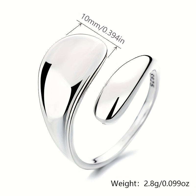 3g 925 Sterling Silver Wrap Ring Polish Surface Irregular Design Match Daily Outfits Dainty Party Accessory You Deserve Such High Quality Jewelry